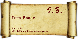 Imre Bodor névjegykártya